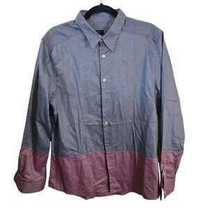 Paul Smith PS Tonic Contrast Blue Pink Sustainable Cotton Shirt Size L